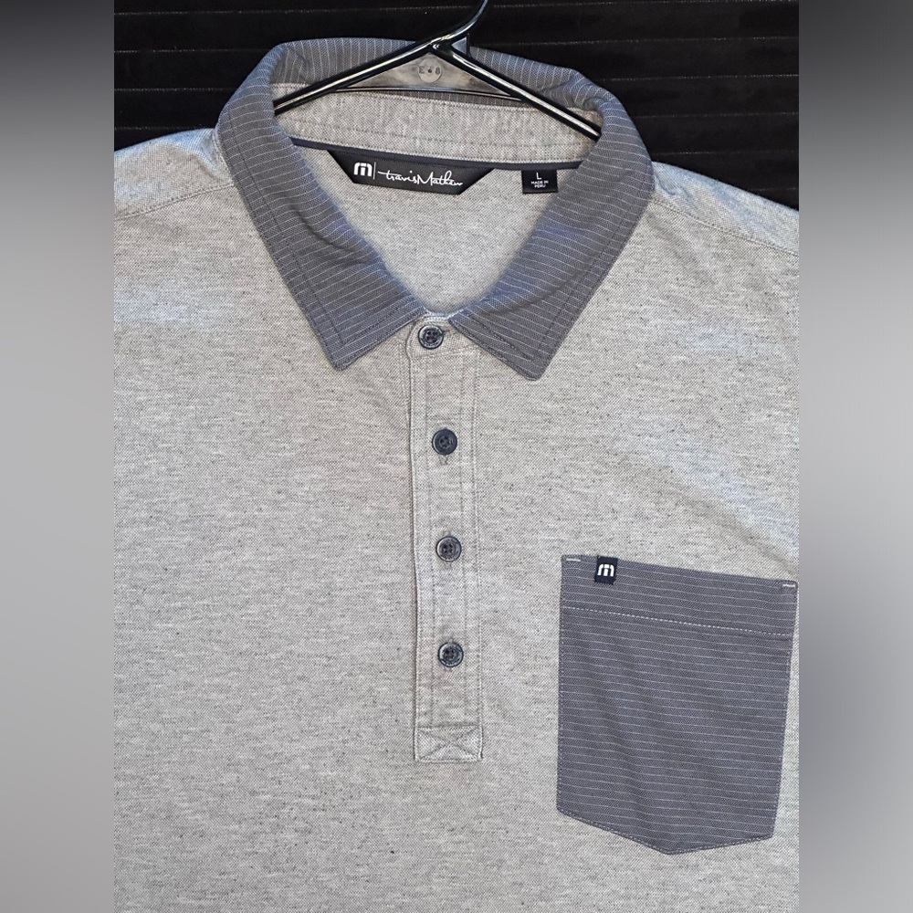Travis Mathew Light Gray Polo with Dark Gray Accents
